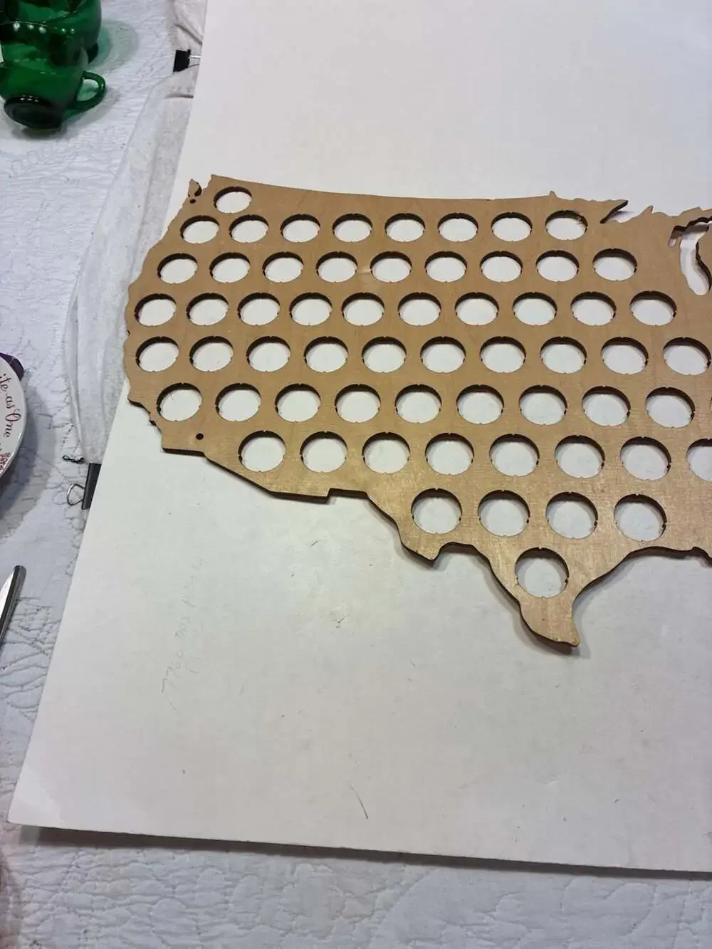 USA Map Beer Bottle Cap Holder Wood Wall Art